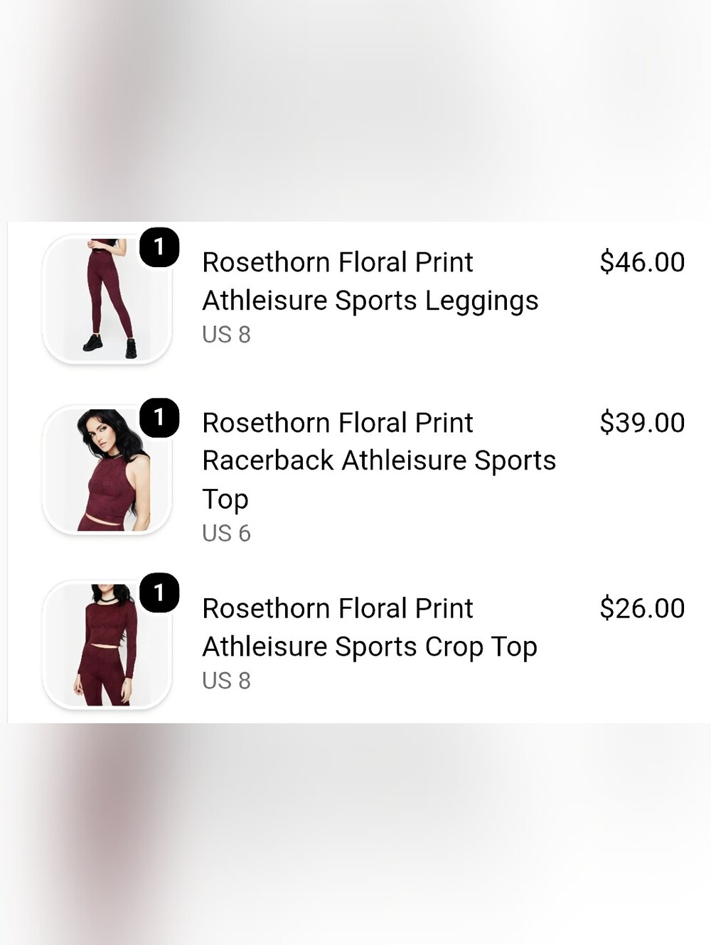 Disturbia Rosethorn Floral Print Athleisure Sports Set - Picture 11 of 12